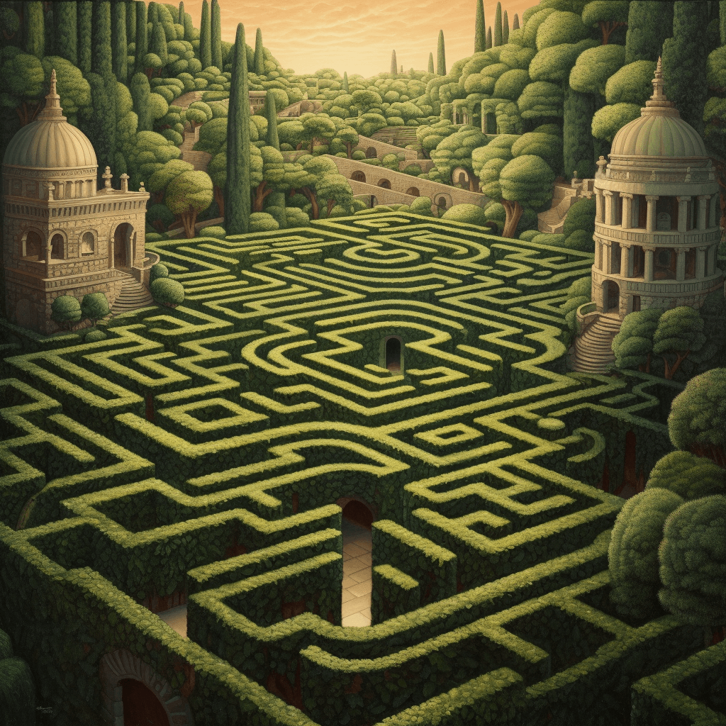 A maze of hedges